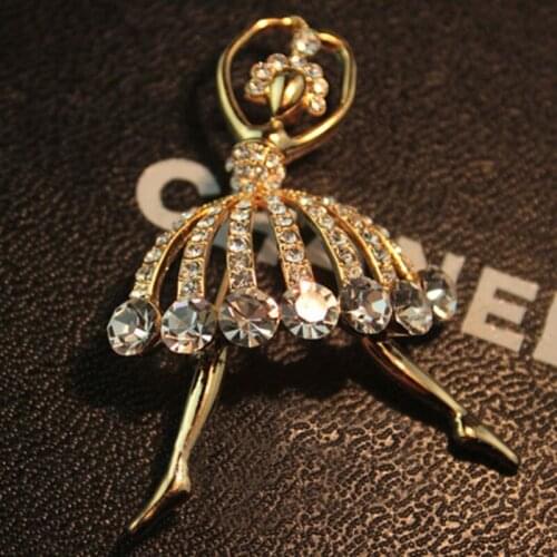 Creative Dancing Girl Brooches for Women Shinny Rhinestone Sexy Party Brooches Women Jewelry Girls Gift