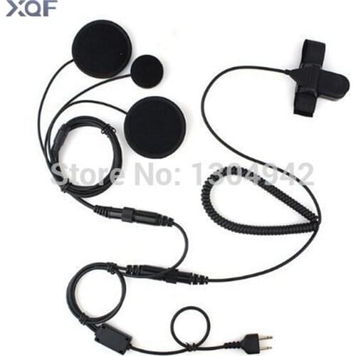 Full Face Moto Motorcycle Bike Helmet Earpiece Headset Mic Microphone 2-pin for Icom Maxon Yaesu Vertex Radio free shipping