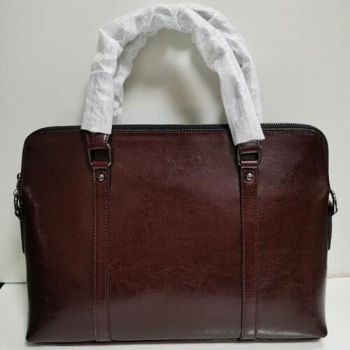 Genuine Leather simple messenger large capacity bag business womens bag womens briefcase 14 inch Laptop Bag