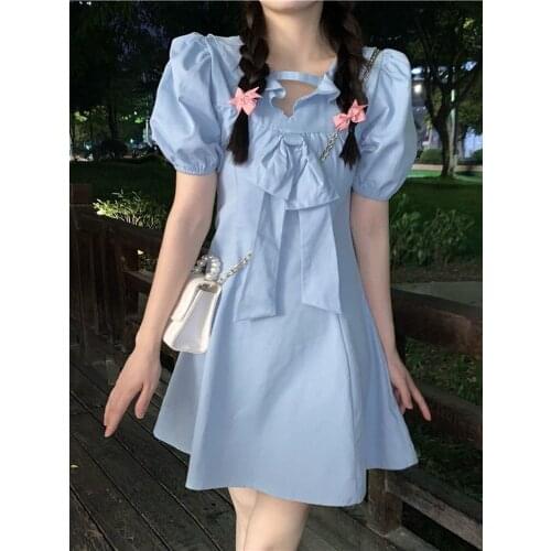 QWEEK Solid Summer Dresses
