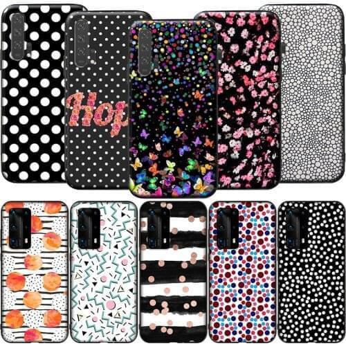 GX179 Polka Dots Silicone Case for Honor 6A 7A 3GB 7C 7X 8 8A 8X 8C 9 10 Lite View 20S 9A 10X Max Pro