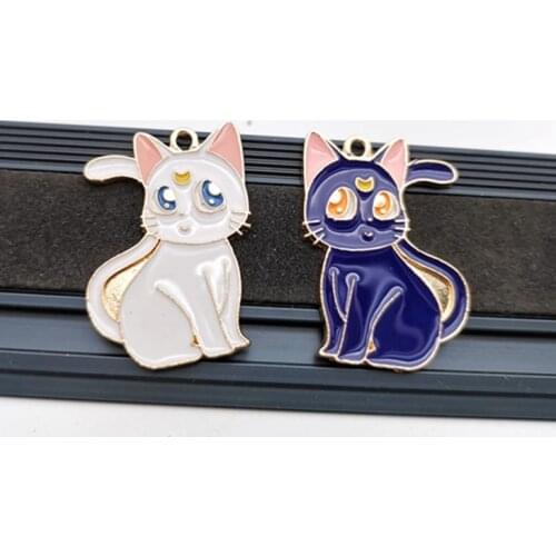 Mixed Classic 20 Pcs Cartoon Cat Charm Pendants DIY Jewelry Making