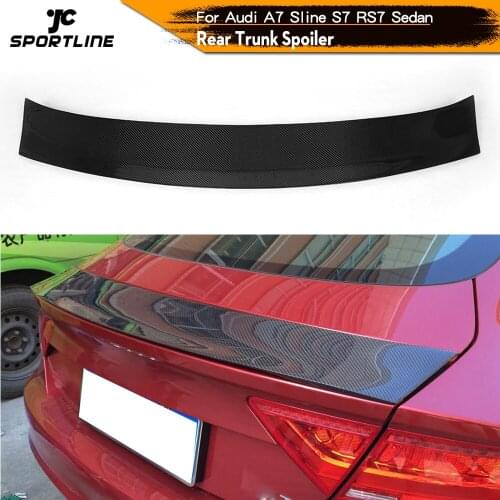 Carbon Fiber / FRP Rear Trunk Spoiler Auto Car Boot Lip for Audi S7 RS7 A7 S-Line 2011 - 2018