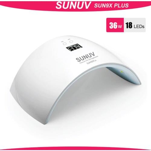 SUNUV SUN9x plus UV LED Nail Dryer 36W LED Lamp Nail Curing Gel Polish with LCD Timer Button Sensor Manicure Auto Tools
