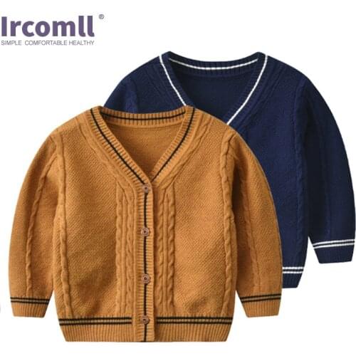 Ircomll 2020 new autumn Childrens Clothing For Baby Boys V-neck Warm Knitted Cardigan Sweaters for Boys Child boy Coat 0-4Y