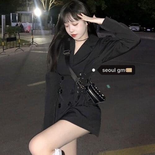 Woman Dresses Sweet Cool Girl Double Lapel Business Suit Dress Vestido De Mujer Femme Robe