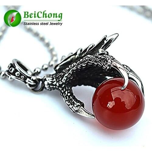 10 pieces/lot) Punk Accessories China Wind Steel Titanium Necklace Pendant Retro Black Eagle Talon Personality Pendant