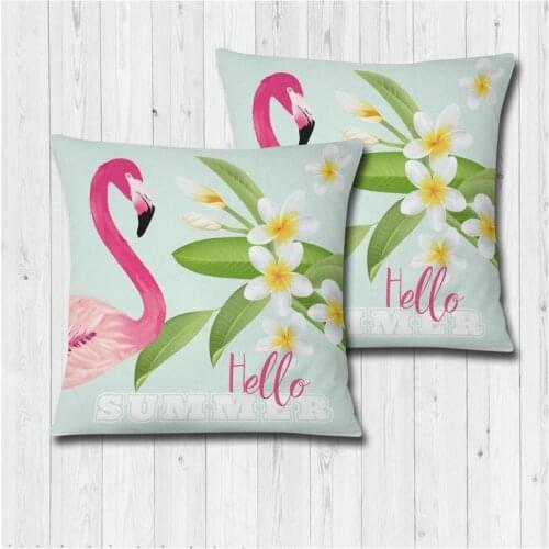 2 Pieces Decorative Cushion 70 x 70 Core Flamingo Patterned, Soft Floor Pillow Seat Decoration Interior Made in Turkey