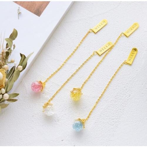 4 Pcs/Set Creative Diamond Glaze series metal Pendant Bookmark Book Holder Message Card Gift Stationery