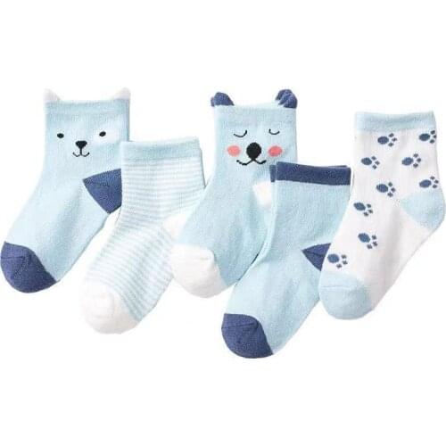 5 Pair/Lot Kids Soft Cotton Socks Boy Girl Baby Cute Cartoon Warm Fashion Socks For Spring Summer Autumn Winter Children