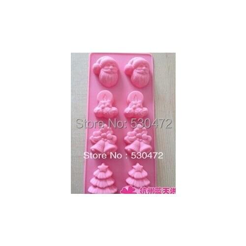 8 hole Christmassilicone Cake Mold soap mould Chocolate molds hole:6.5*5.5*2CM kitchen tools