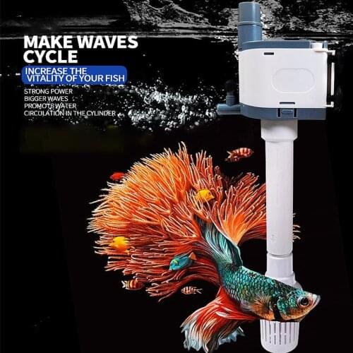 Aquarium 3-in-1 Oil Film Filter Pump Water Pumping/Aeration/Circulation Wave Making Cycle Silent Fish Tank Oil Film Filter