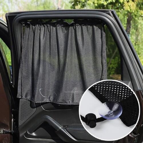 Car Window Curtain Suction Cup Auto Black Summer Sunshade Cover Universal Side Window Sunshade Protection for Kid Baby Children