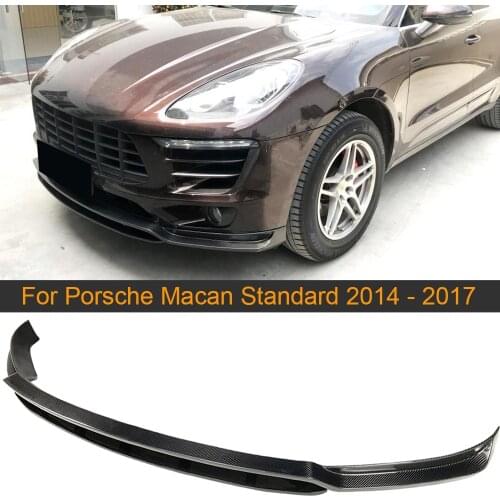 Car Front Lip Spoiler For Porsche Macan Standard 2014 2015 2016 2017 Carbon Fiber Front Bumper Lip Splitters Spoiler