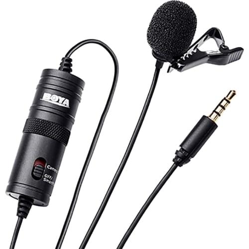 BOYA BY-M1 Microphone Lavalier Audio Video Clip on Condenser Mic Recorder for IPhone X 8 Plus Canon Nikon DSLR Zoom Camcorder