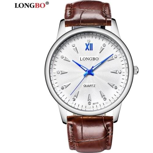 LONGBO Top Luxury Brand women Sports Military Watches lady Quartz Analog Fashion Casual Leather Strap Wrist watch 80119