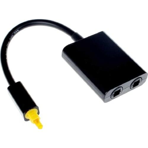Digital SPDIF Optical Audio Splitter 2 Way Toslink Splitter Adapter 1 input 2 Output SPDIF Optical Cable Splitter Hub for CD DVD