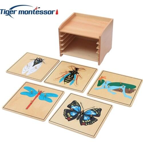 Montessori Wooden Materials Animal Puzzle Cabinet Toys