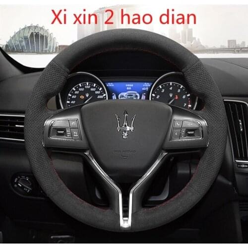 For Maserati ghibli quattroporte levante DIY custom suede car steering wheel cover