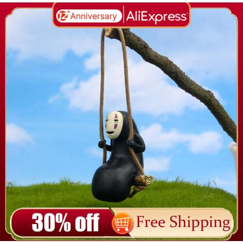 Cute Anime No Face Man Action Figure Model Car Decoration Faceless Male Auto Pendant Doll Toy Car Rearview Mirror Pendant