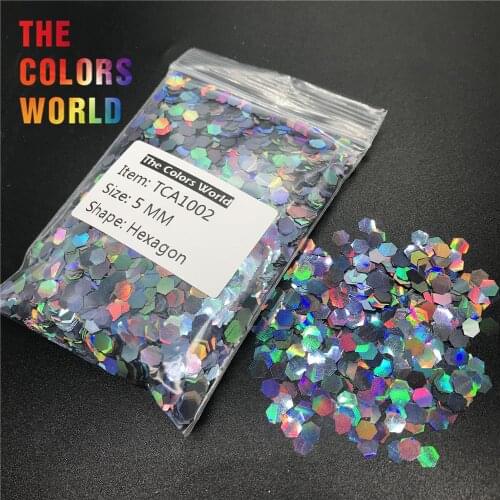 TCA1002 Holographic Laser Light Black Color Hexagon Shape Nail Glitter Nail Decorations Nail Gel Makeup Facepaint DIY Accessorie