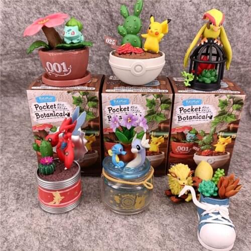 6 pcs Pokemon Anime Toys Fashion Miniature Landscape Surprise Blind Box Pikachu Scizor Dragonair Arcanine Pidgeot Figure Gift