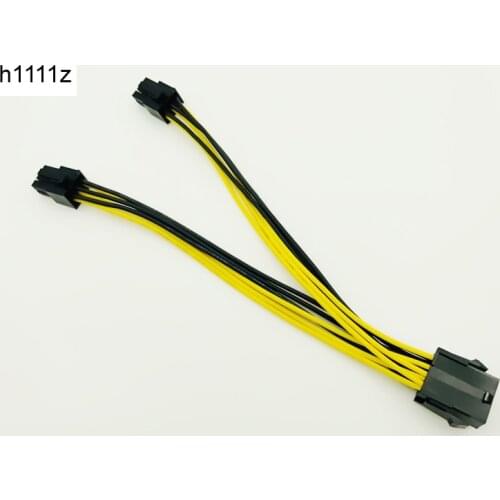 CPU 8Pin to 6Pin Graphics Card Power Cable PCI-E PCIe 8Pin to Dual 6Pin Power Supply Splitter Cable 20cm Cables for Miner Mining