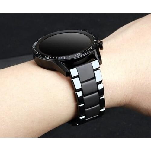 Ceramic strap For Samsung Galaxy watch 46mm band Gear S3 Frontier 46 20 22 mm Huawei watch GT2 22mm watch band haylou solar