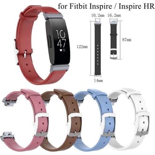 Leather Band for Fitbit Inspire / Inspire HR Smart Wristband Replacement Slim Bracelet Accessories for Fitbit Inspire Strap