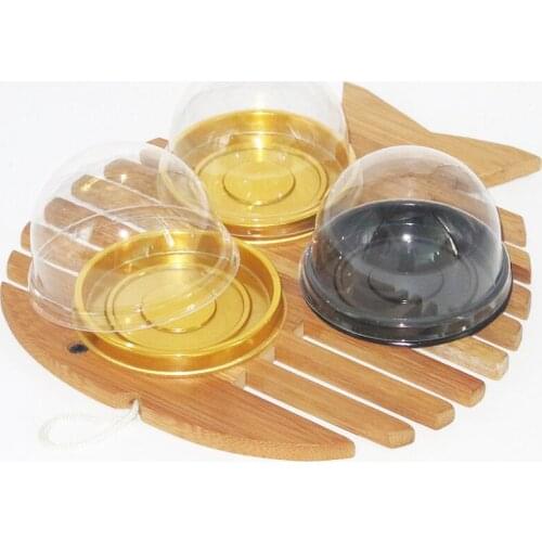 Wedding Festival Party Supplies Round Plastic Boxes Yolk Clear Cake Packaging Pastry Cake Boxes with Lid LX8642