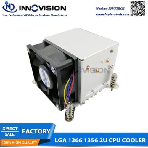 LGA1366 1356 CPU Cooler heatsink with four heating pipe for 2U/3u/4u server