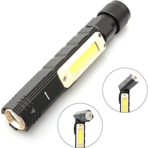 YUPARD Multifunction LED Flashlights Magnet Super Bright USB Rechargeable Battery Powerful COB Light Pen Buckle Tail Work Light