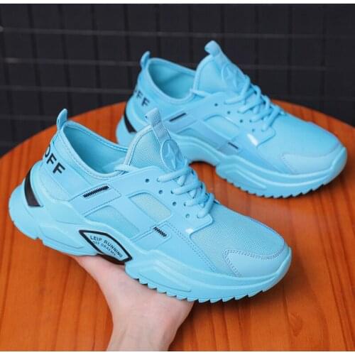 Mens Shoes Summer Breathable Men Casual Shoes Soft Thick-soled Running Shoes Mesh Male Shoes Fly Weave Shoes Leisure Sneakers