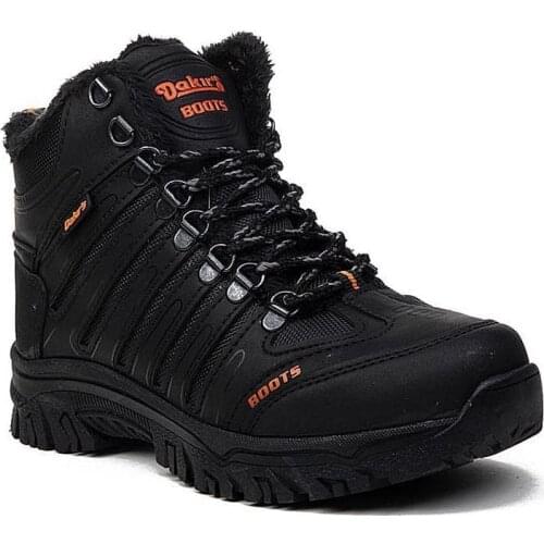 Mens winter boots men snow boots plush warm leather waterproof male black sneakers outdoor breathable hiking boots work shoes
