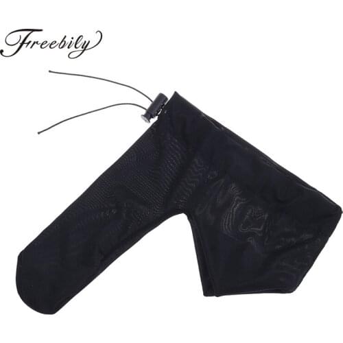 Hot Men Lingerie Penis Sheath Cover Tights Underwear Sexy Ice Silk Cotton Penis Sheath with Cord Lock Gay Pouch Panties Male