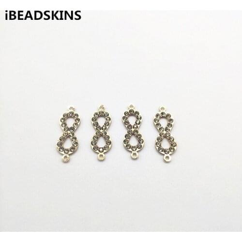 New arrival! 28x10mm 200pcs Rhinestone 8-shape Connectors for Necklace,Earrings parts,hand Made Jewelry DIY