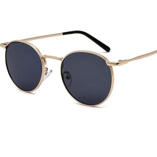 Fashion Men Women Luxury Vintage Mirrors Sun Glasses New Retro Classic Metal Pink lenses Round Polarized SunglassesUV400