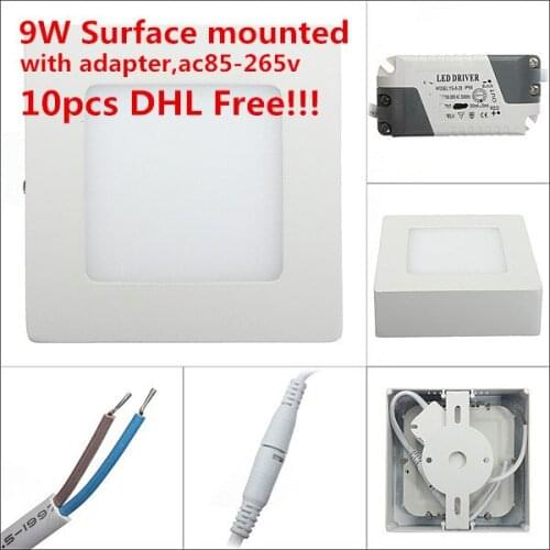 Factory wholesale LED Panel Light Surface Mounted 9W Ceiling LED Downlight Retail Package 10pcs/lot, DHL Free Shipping