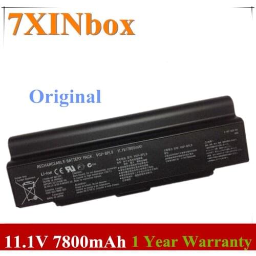 7XINbox 11.1V 7800mAh Original VGP-BPS9 VGP-BPL9 VGP-BPS9A/B VGP-BPS10 Battery For Sony CR13 CR23 CR33 CR31 CR372 VGN-NR498E