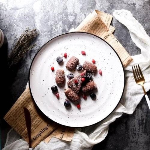 Tableware Ceramic Dinner Plate Set Dish 8/10 Inch Porcelain Cute Dessert Plate Dinnerware Salad Plate Spiral Plate Steak Plate