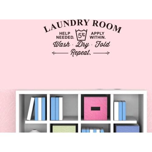 Laundry Room Rules Wash Dry Fold Vinyl Wall Sticker Decor Decal Bathroom