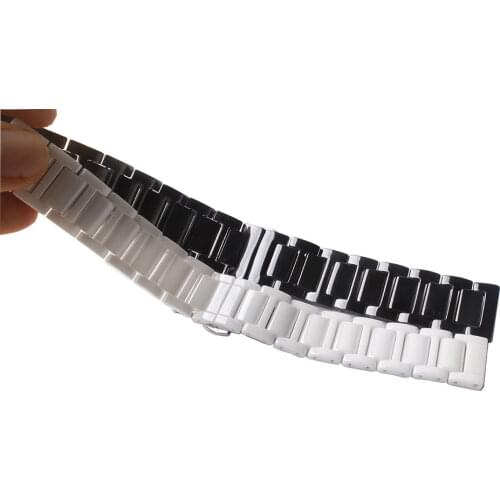 14mm 20mm 22mm White Watchbands Straps Polished Ceramic watch bracelet popular watch accessories for Fashion wristwatches band