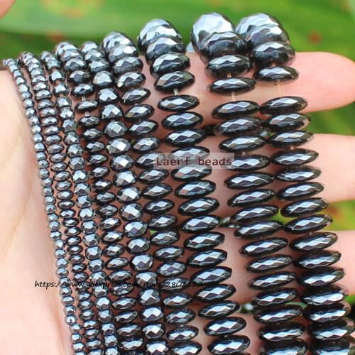 Shining!Natural Hematite Faceted Rondelle2x3-3x12mmLoose beads,For DIY Jewelry Making !We provide mixed wholesale for all items