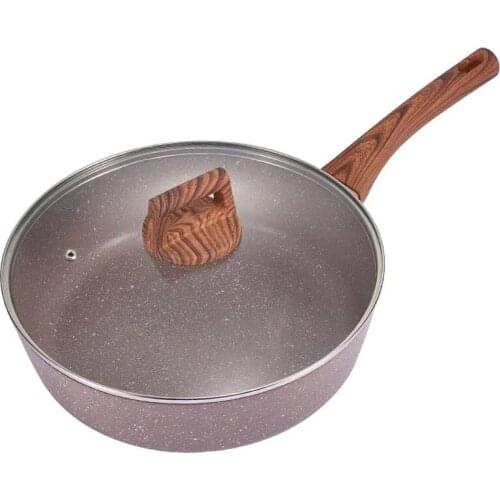 Frying Pan Multi-function Pan Non-stick Pan with Less Oily Smoke Wok Flat-bottomed Frying Pan Household Multi-function Wok