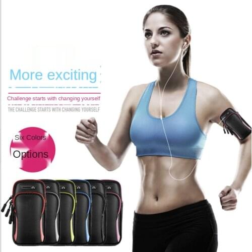 Sport Arm Bag Sports Cell Phone Case Running Jogging Pouch Wallet Cover With Arm Band Earphone Hole For Ipnone Samsung 6.5"