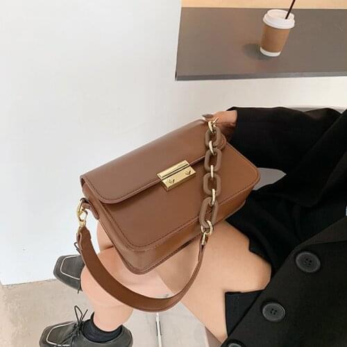 Chain PU leather one shoulder handbag ladies 2020 mini messenger bag women handbag and wallet autumn messenger bag