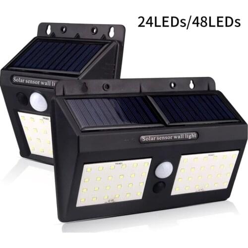 24/48LEDs Solar Light PIR Motion Sensor Solar Garden Light Waterproof Outdoor Energy Saving Street Path Household Wall Light
