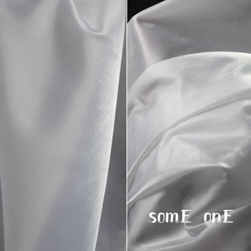 Mercerized Silk Satin Fabric White DIY Kungfu Suit Skirt Cheongsam Bridal Evening Dress Designer Fabric 50*140cm