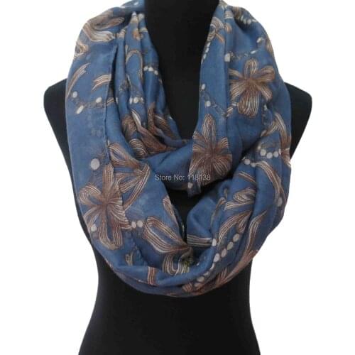 Ribbon Print Womens Infinity Loop Scarf, Free Shipping