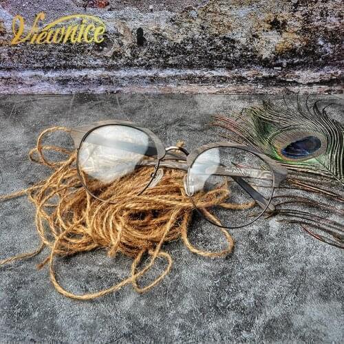 Viewnice 2019 Big Wood frame Women Korean glasses Men Eyebrow oversized Acetate Clear Glasses Women Alloy glasses free shipping